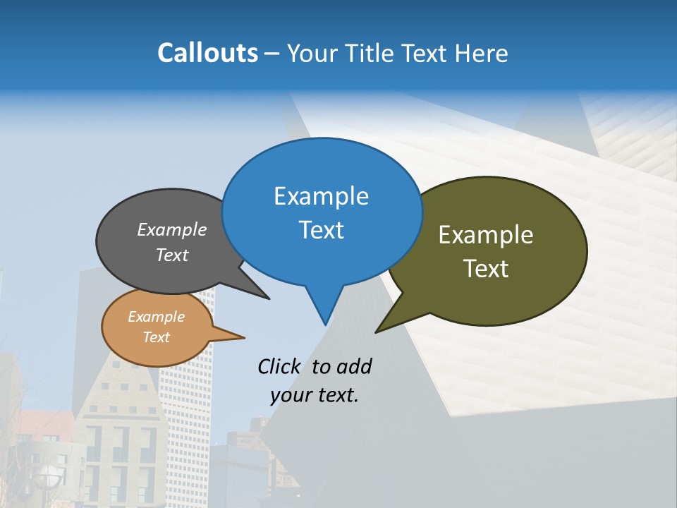 Unique Angles Of Buildings From The Denver Cultural Arts Center. PowerPoint Template