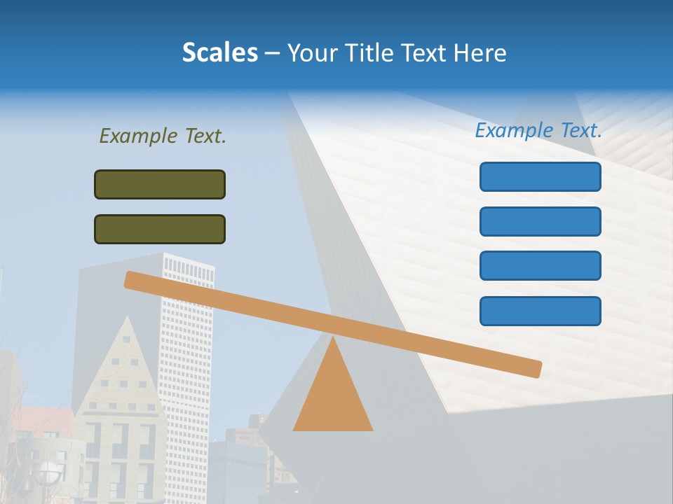 Unique Angles Of Buildings From The Denver Cultural Arts Center. PowerPoint Template