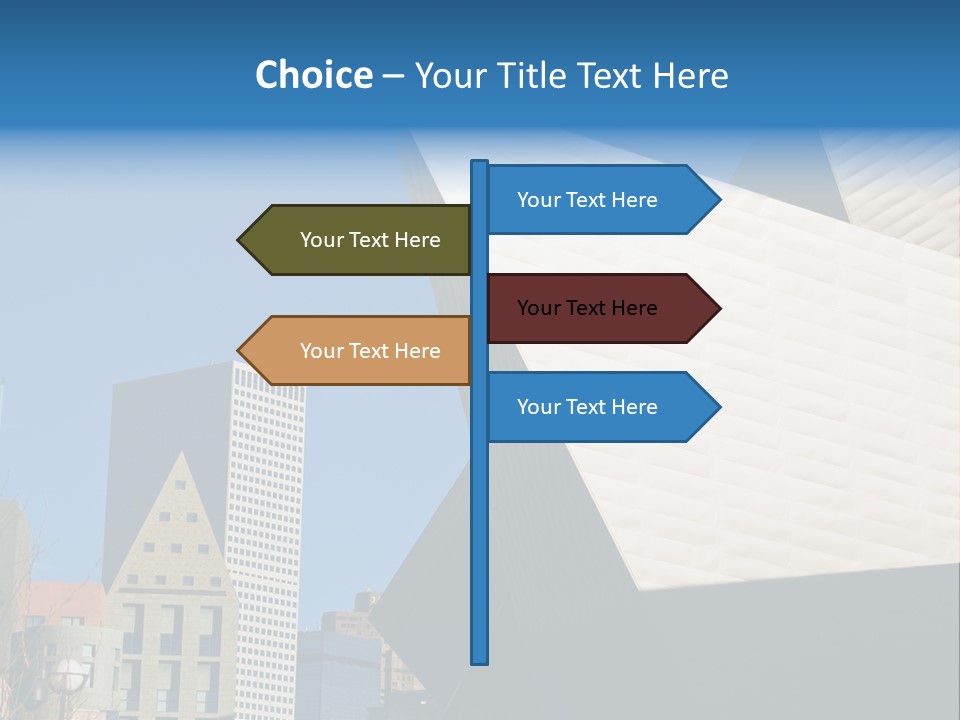 Unique Angles Of Buildings From The Denver Cultural Arts Center. PowerPoint Template