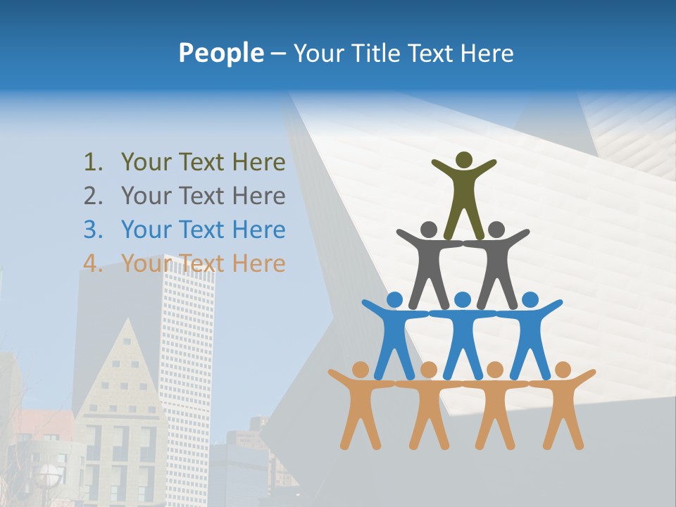 Unique Angles Of Buildings From The Denver Cultural Arts Center. PowerPoint Template