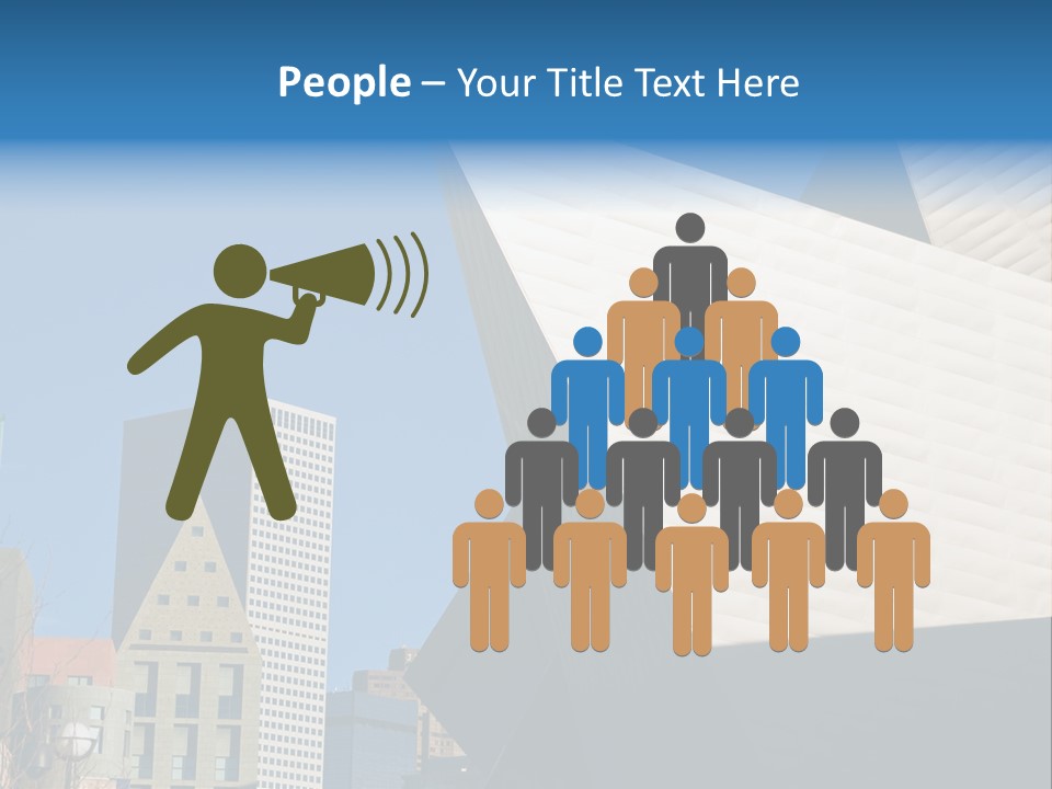 Unique Angles Of Buildings From The Denver Cultural Arts Center. PowerPoint Template