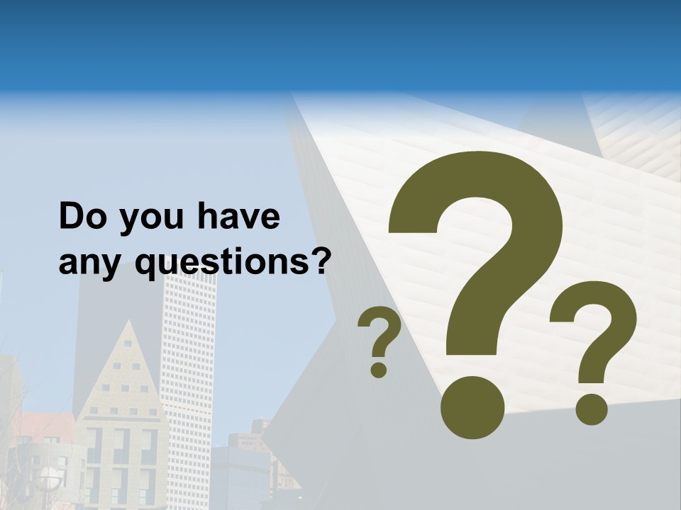 Unique Angles Of Buildings From The Denver Cultural Arts Center. PowerPoint Template