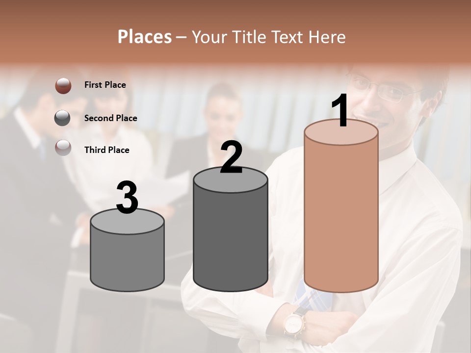 Portrait Of Successful Businessman And Business Team At Office Meeting PowerPoint Template