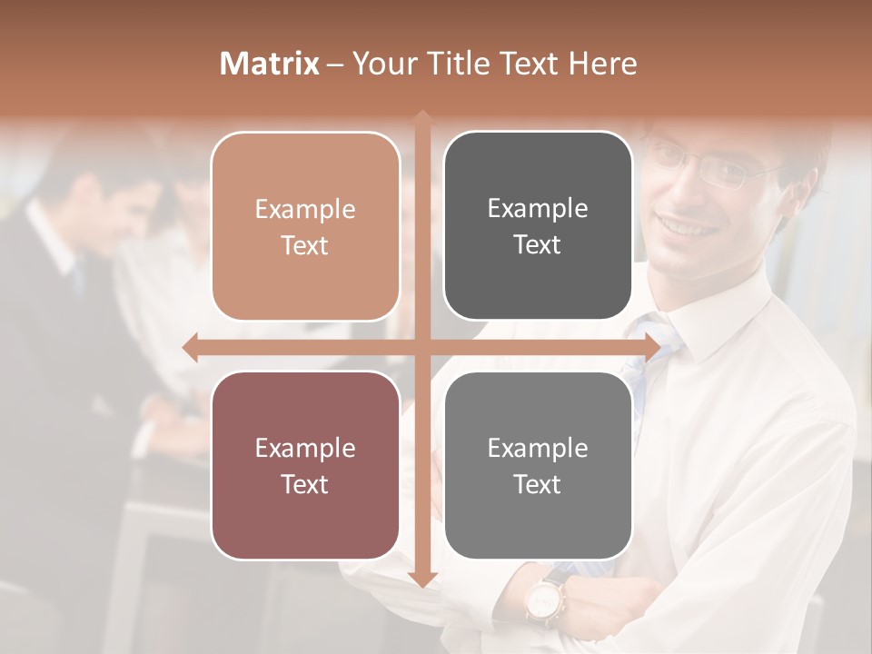 Portrait Of Successful Businessman And Business Team At Office Meeting PowerPoint Template