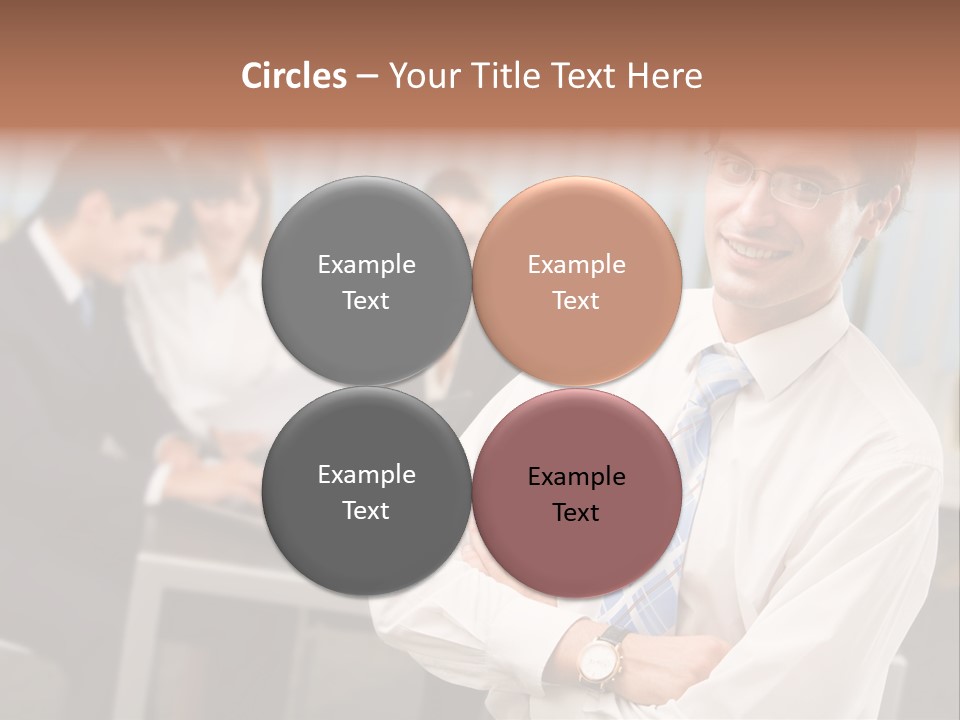 Portrait Of Successful Businessman And Business Team At Office Meeting PowerPoint Template