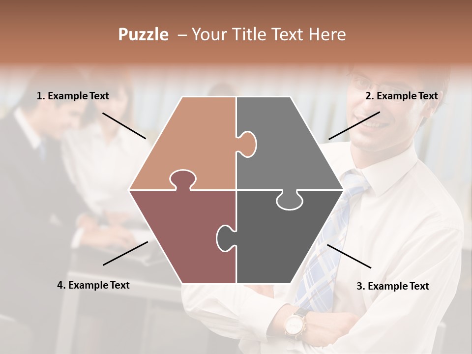 Portrait Of Successful Businessman And Business Team At Office Meeting PowerPoint Template