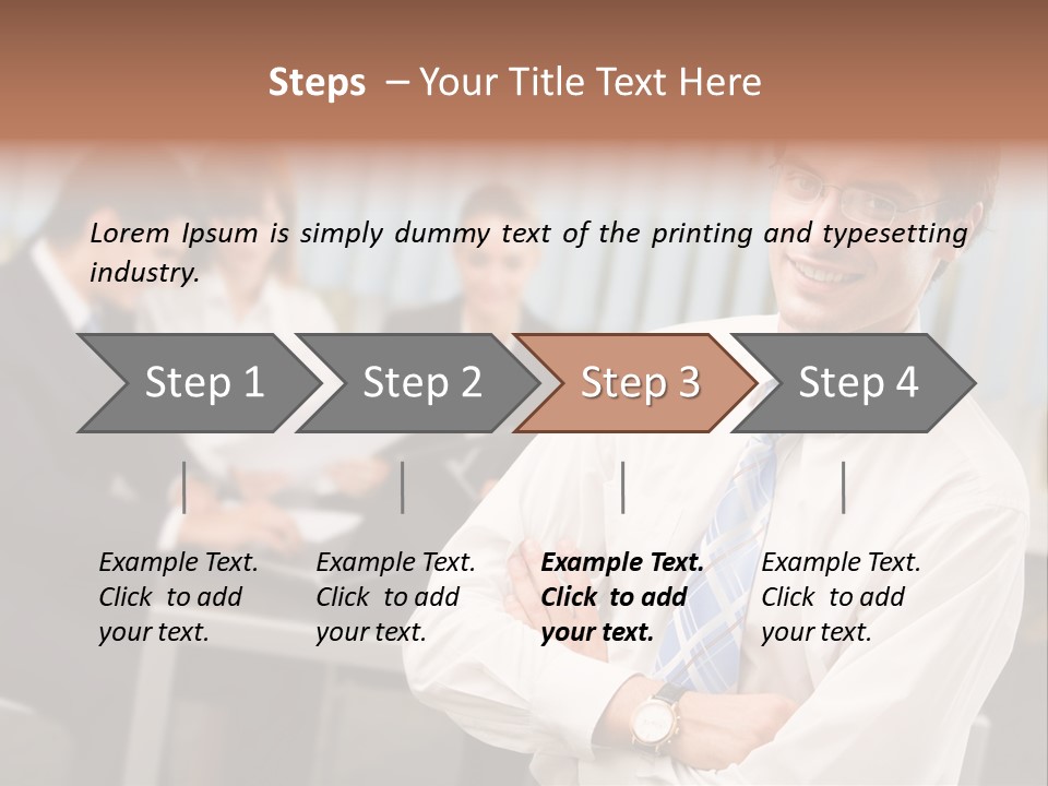 Portrait Of Successful Businessman And Business Team At Office Meeting PowerPoint Template
