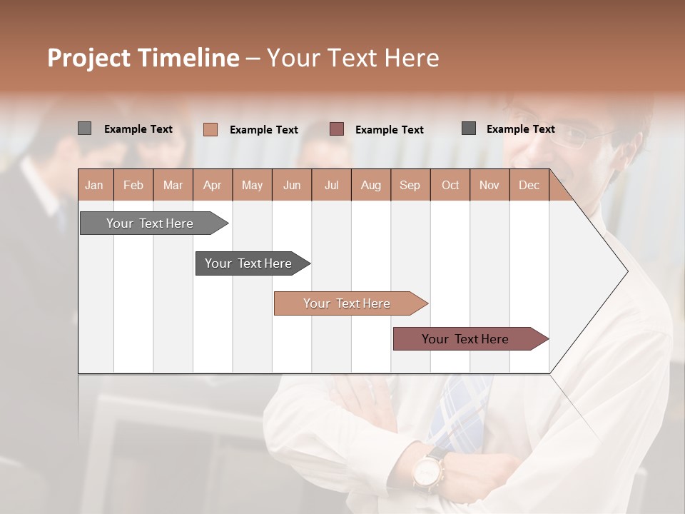 Portrait Of Successful Businessman And Business Team At Office Meeting PowerPoint Template