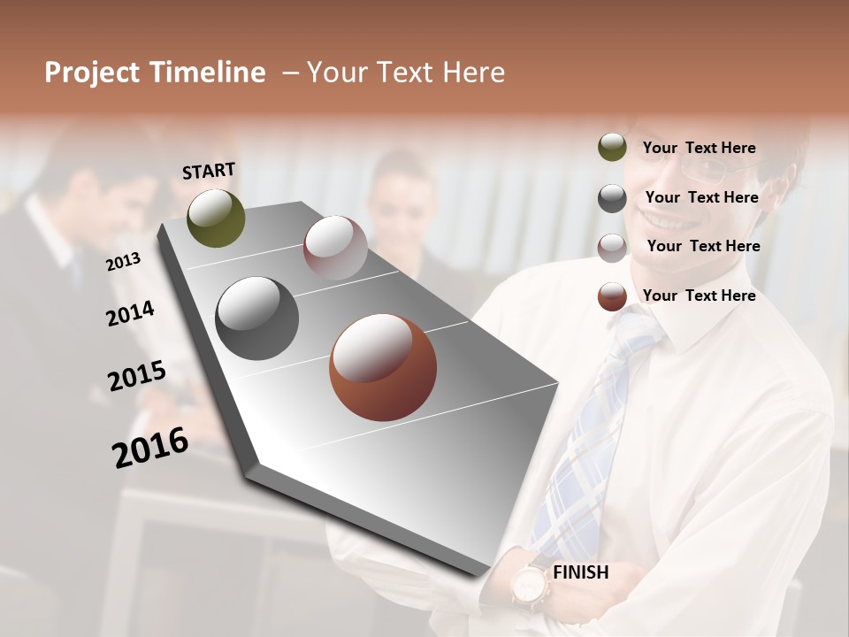 Portrait Of Successful Businessman And Business Team At Office Meeting PowerPoint Template