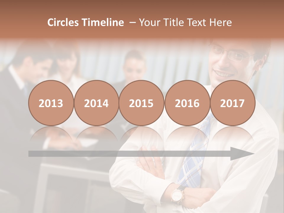 Portrait Of Successful Businessman And Business Team At Office Meeting PowerPoint Template
