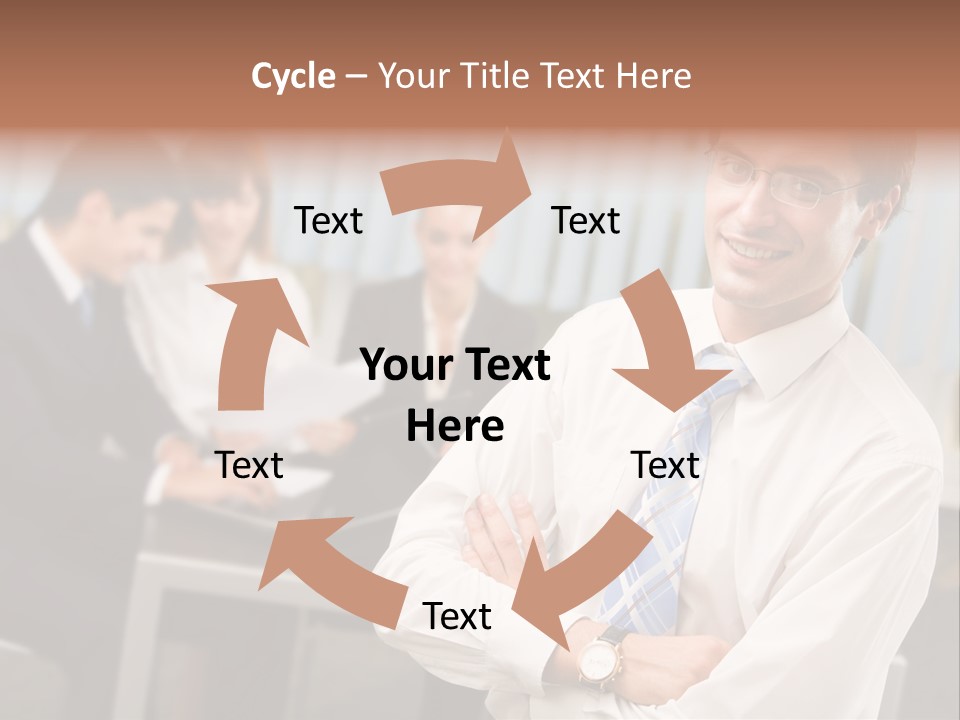 Portrait Of Successful Businessman And Business Team At Office Meeting PowerPoint Template