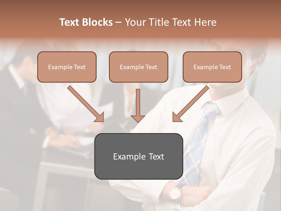Portrait Of Successful Businessman And Business Team At Office Meeting PowerPoint Template