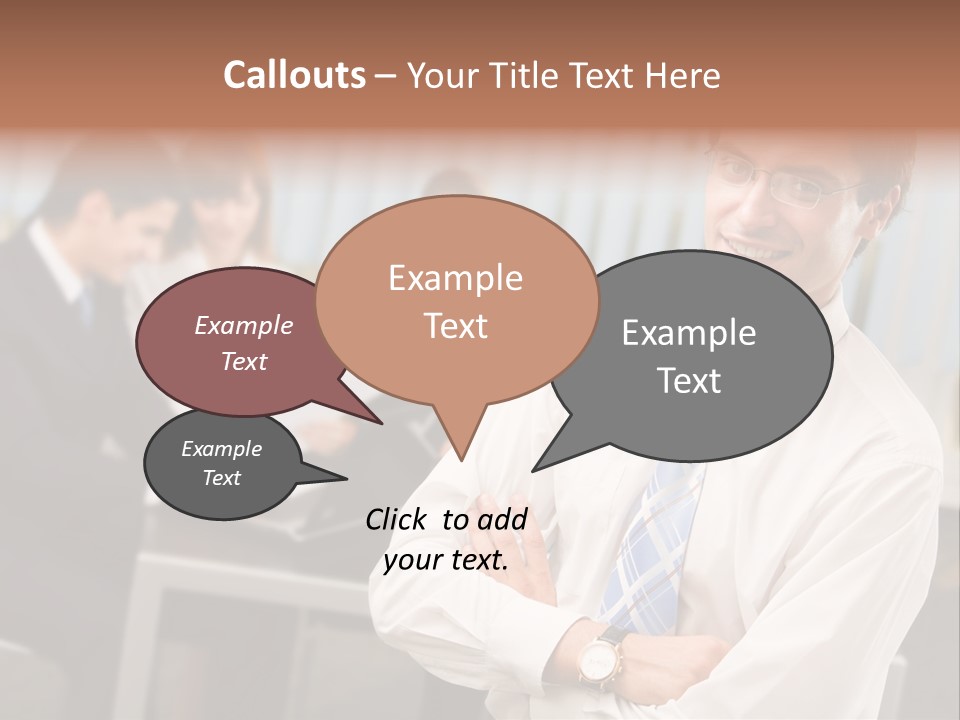 Portrait Of Successful Businessman And Business Team At Office Meeting PowerPoint Template