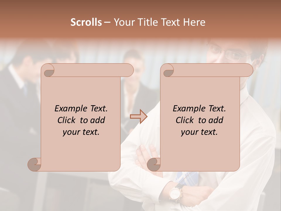Portrait Of Successful Businessman And Business Team At Office Meeting PowerPoint Template