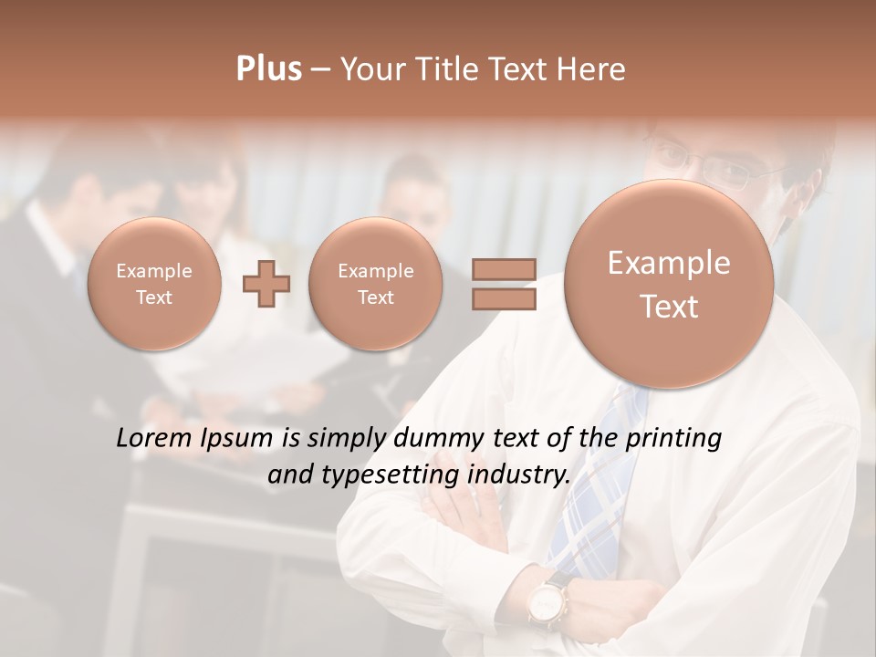 Portrait Of Successful Businessman And Business Team At Office Meeting PowerPoint Template