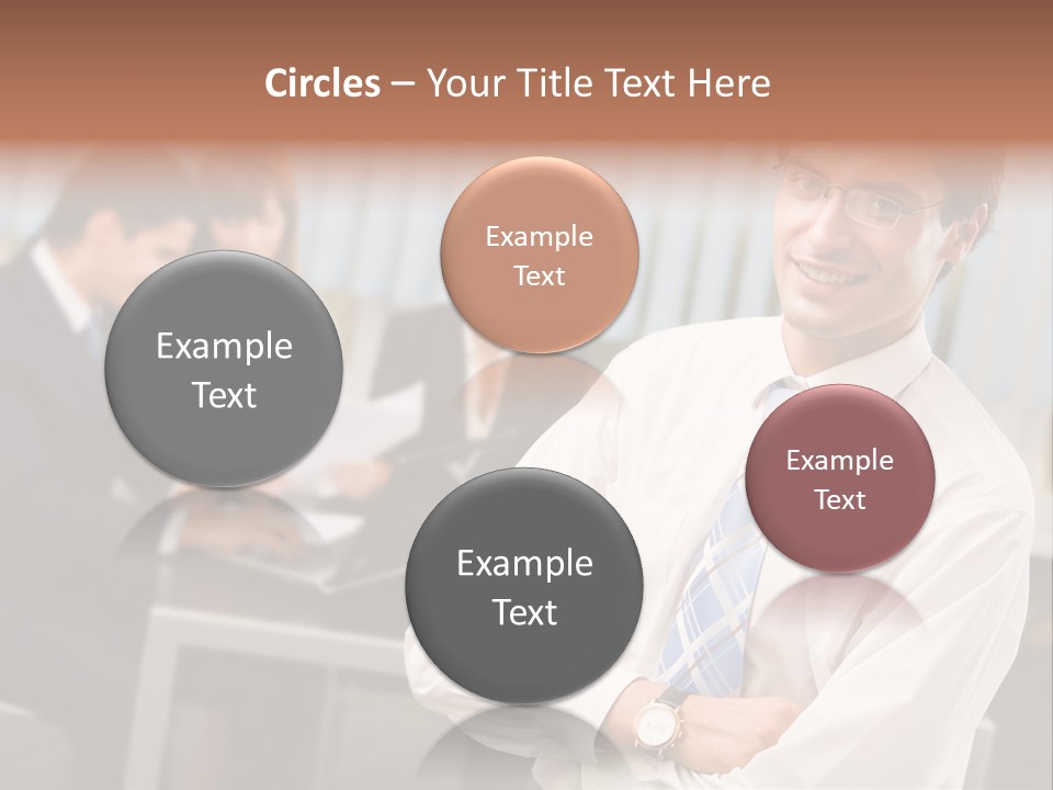 Portrait Of Successful Businessman And Business Team At Office Meeting PowerPoint Template
