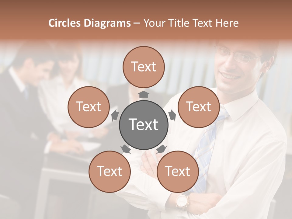 Portrait Of Successful Businessman And Business Team At Office Meeting PowerPoint Template