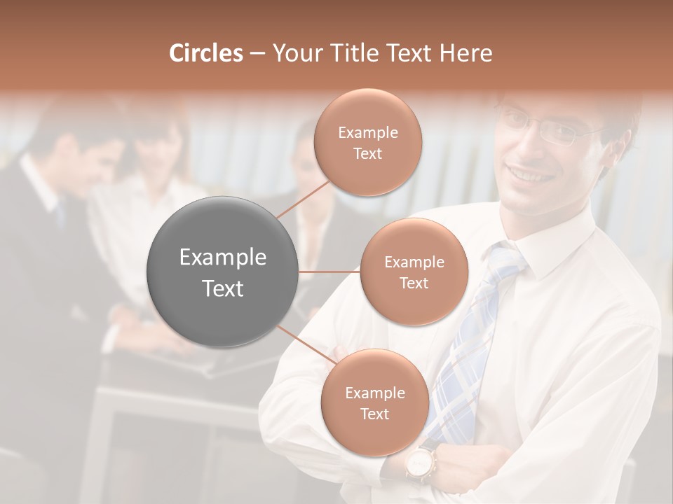 Portrait Of Successful Businessman And Business Team At Office Meeting PowerPoint Template
