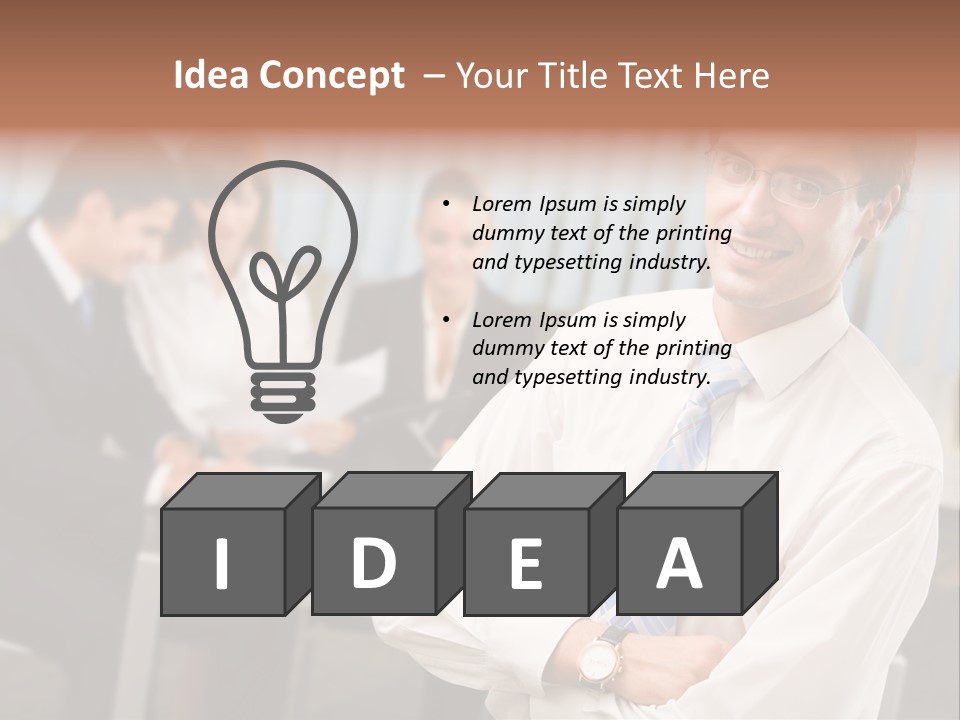 Portrait Of Successful Businessman And Business Team At Office Meeting PowerPoint Template