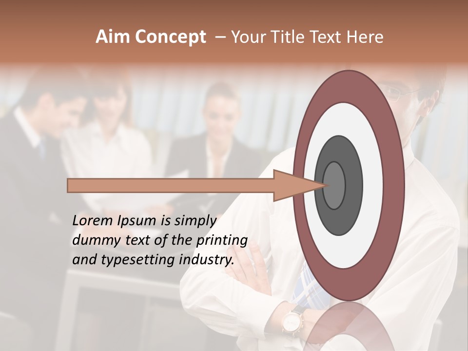 Portrait Of Successful Businessman And Business Team At Office Meeting PowerPoint Template