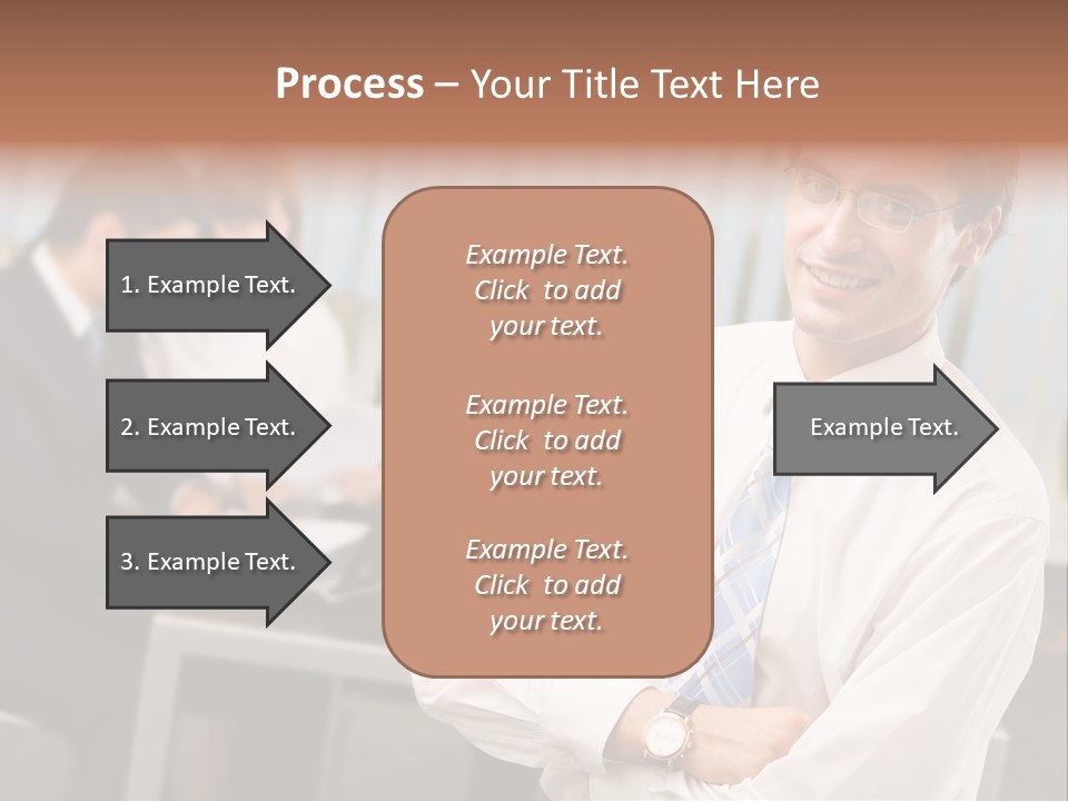 Portrait Of Successful Businessman And Business Team At Office Meeting PowerPoint Template