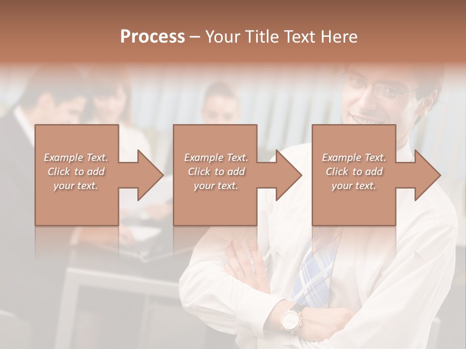 Portrait Of Successful Businessman And Business Team At Office Meeting PowerPoint Template