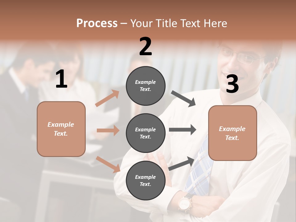 Portrait Of Successful Businessman And Business Team At Office Meeting PowerPoint Template
