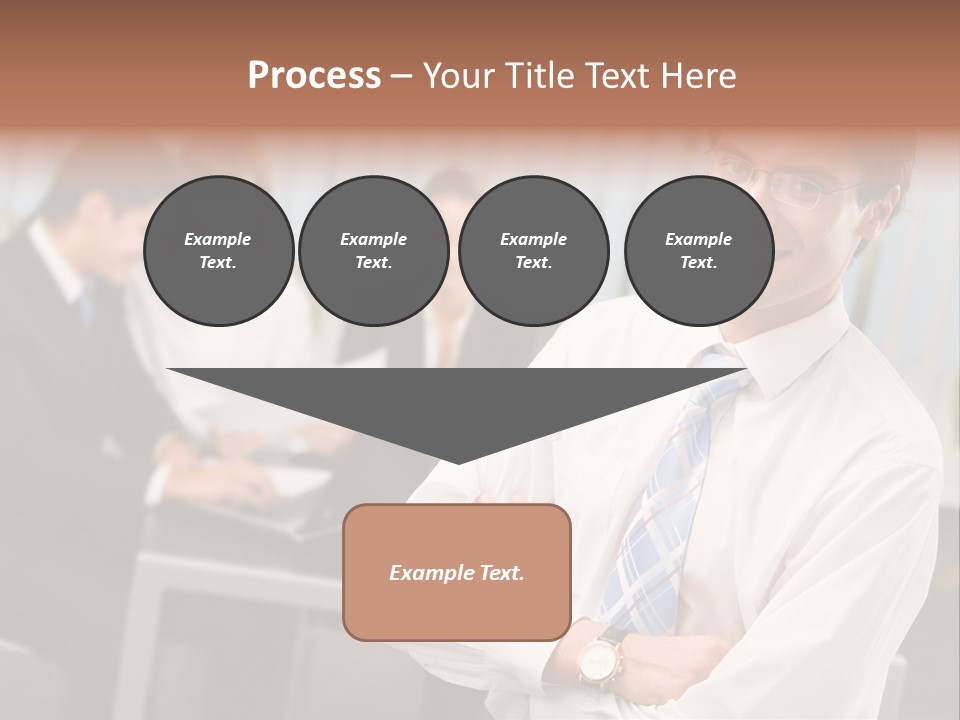 Portrait Of Successful Businessman And Business Team At Office Meeting PowerPoint Template