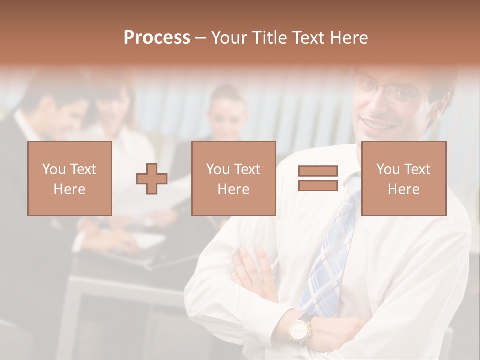 Portrait Of Successful Businessman And Business Team At Office Meeting PowerPoint Template