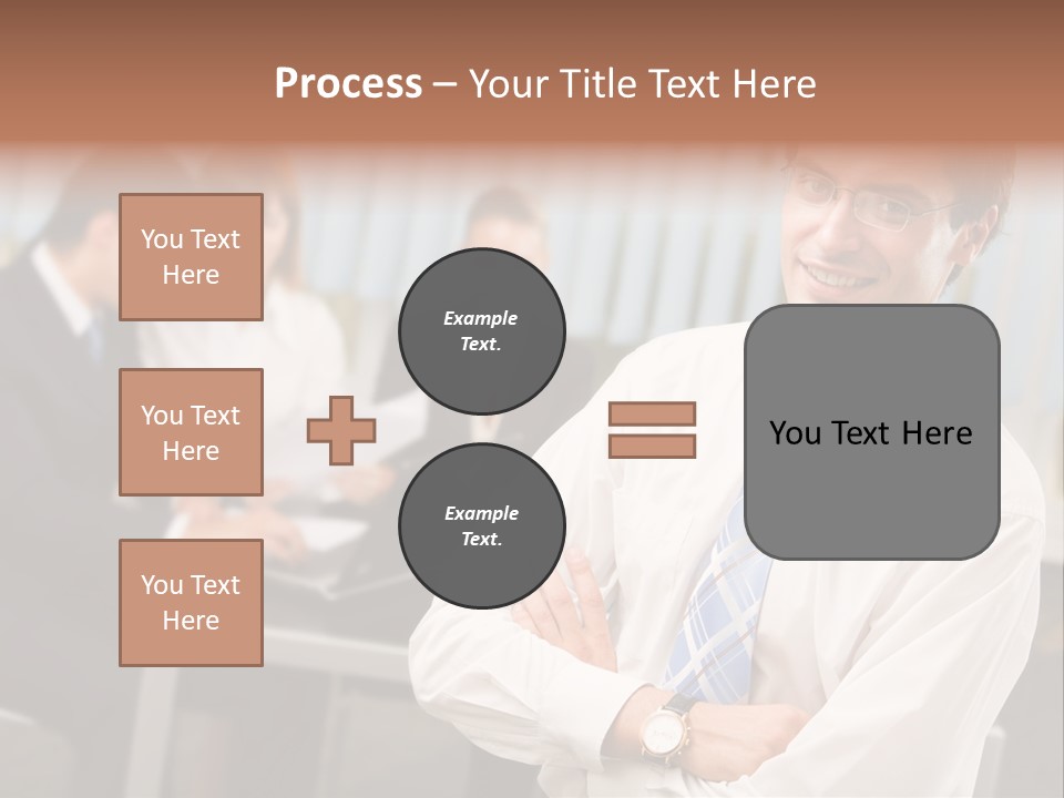 Portrait Of Successful Businessman And Business Team At Office Meeting PowerPoint Template
