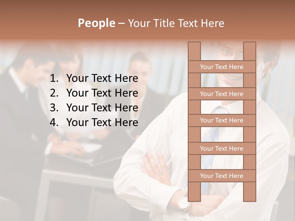 Portrait Of Successful Businessman And Business Team At Office Meeting PowerPoint Template