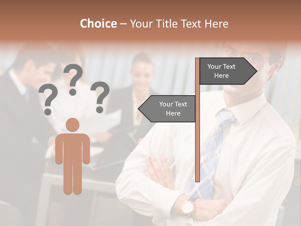 Portrait Of Successful Businessman And Business Team At Office Meeting PowerPoint Template