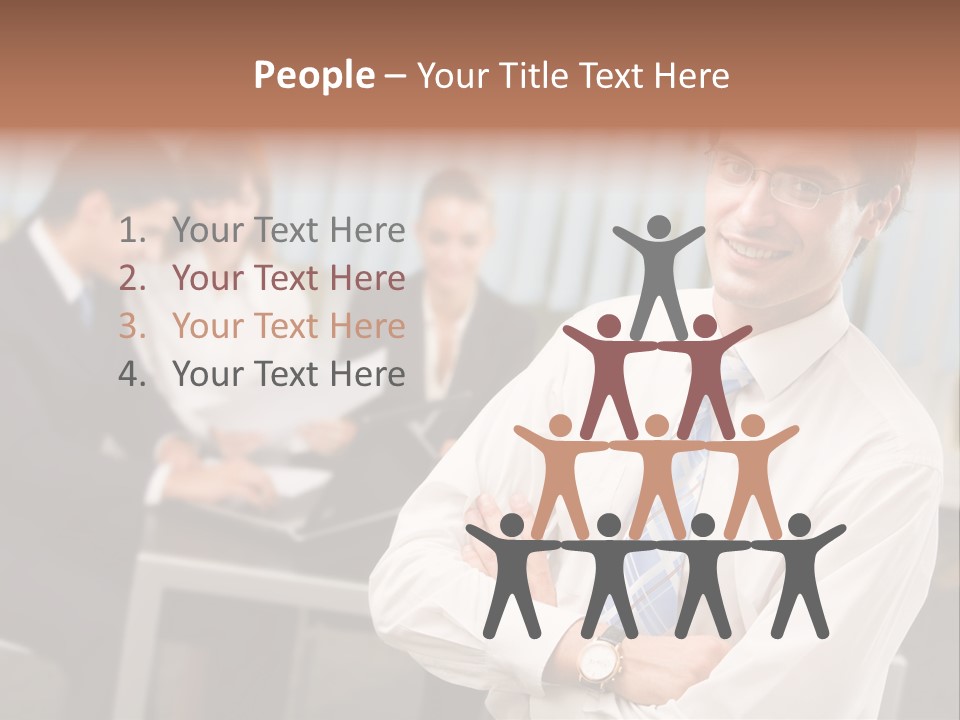 Portrait Of Successful Businessman And Business Team At Office Meeting PowerPoint Template