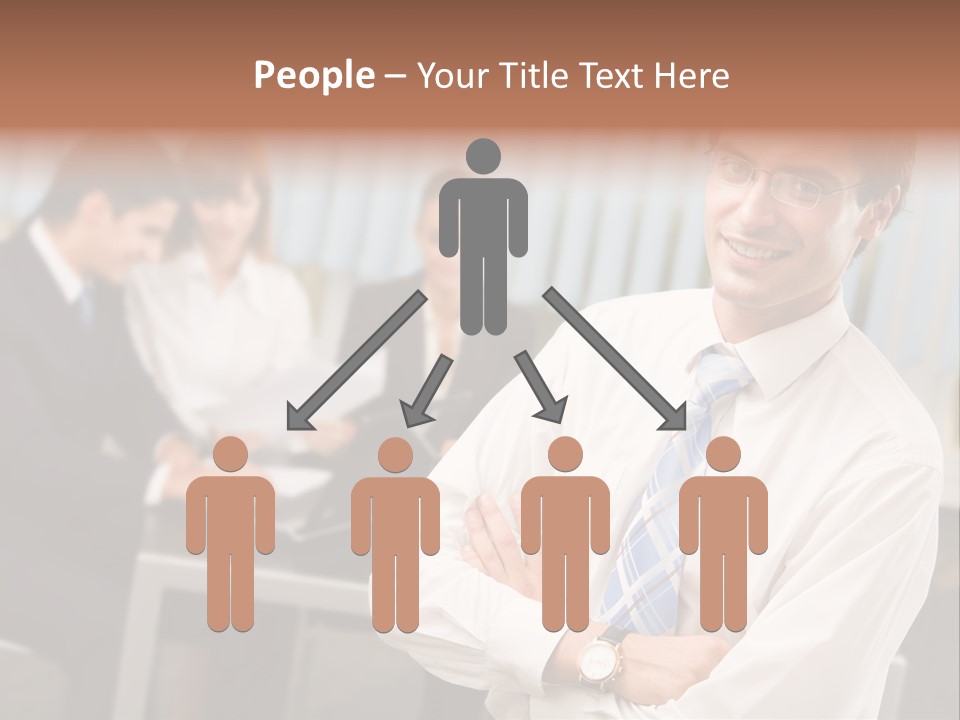 Portrait Of Successful Businessman And Business Team At Office Meeting PowerPoint Template