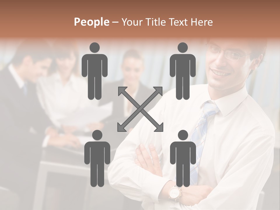 Portrait Of Successful Businessman And Business Team At Office Meeting PowerPoint Template