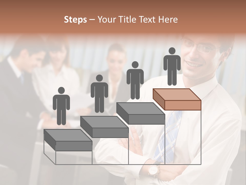 Portrait Of Successful Businessman And Business Team At Office Meeting PowerPoint Template