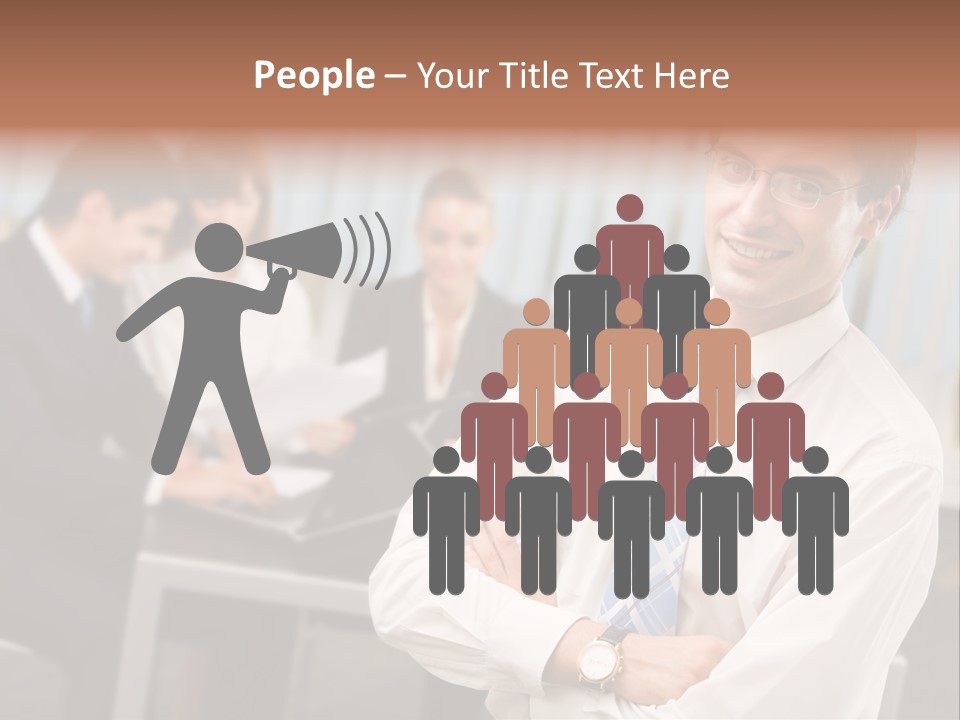 Portrait Of Successful Businessman And Business Team At Office Meeting PowerPoint Template