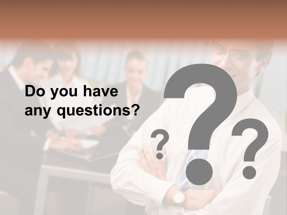 Portrait Of Successful Businessman And Business Team At Office Meeting PowerPoint Template