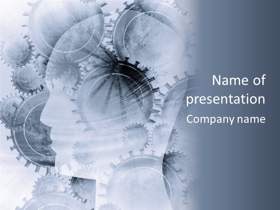 A Powerpoint Presentation With Gears On It PowerPoint Template