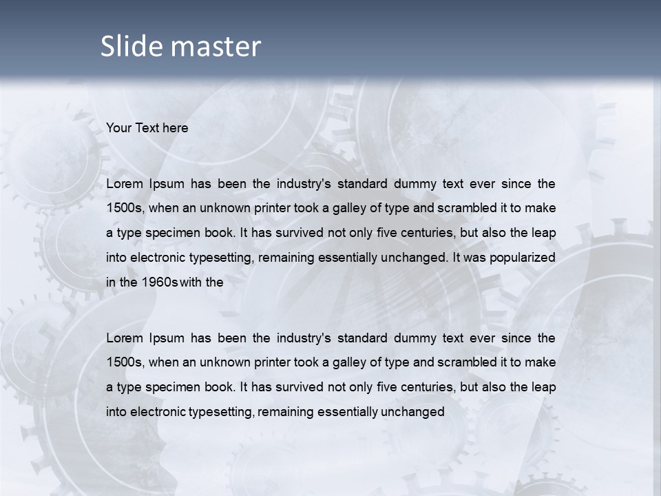 A Powerpoint Presentation With Gears On It PowerPoint Template