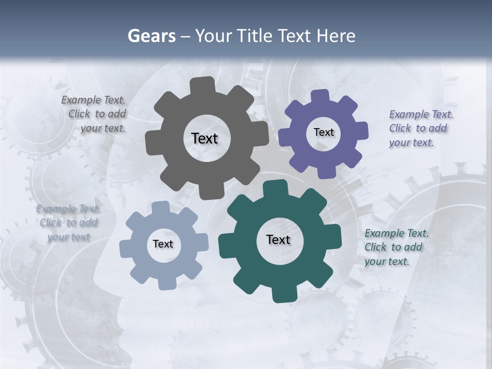 A Powerpoint Presentation With Gears On It PowerPoint Template