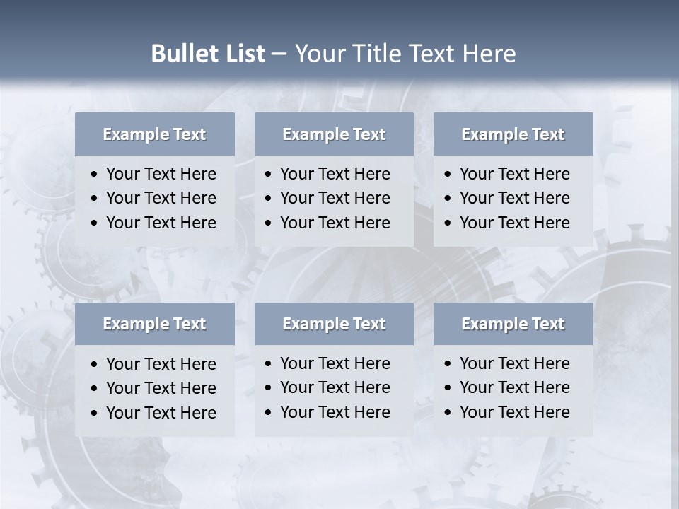 A Powerpoint Presentation With Gears On It PowerPoint Template