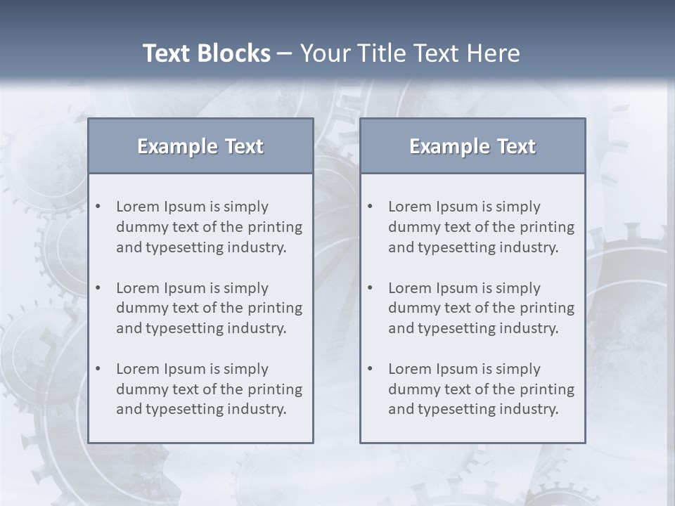 A Powerpoint Presentation With Gears On It PowerPoint Template