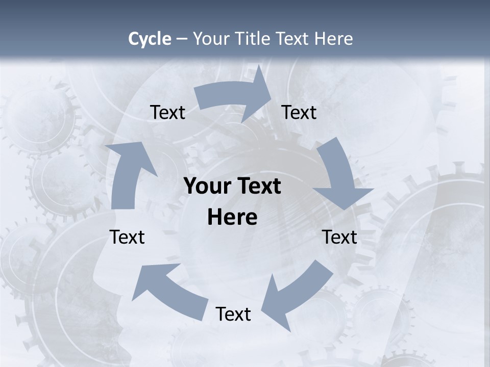 A Powerpoint Presentation With Gears On It PowerPoint Template