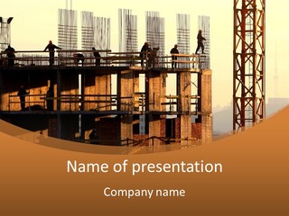 A Group Of People Standing On Top Of A Building Under Construction PowerPoint Template