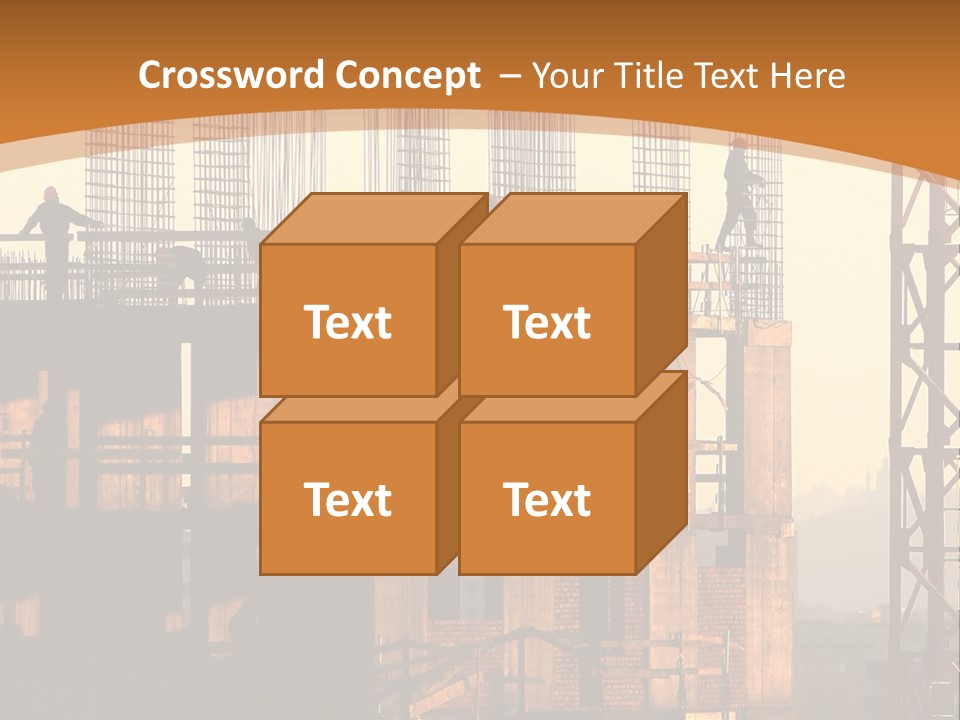 A Group Of People Standing On Top Of A Building Under Construction PowerPoint Template