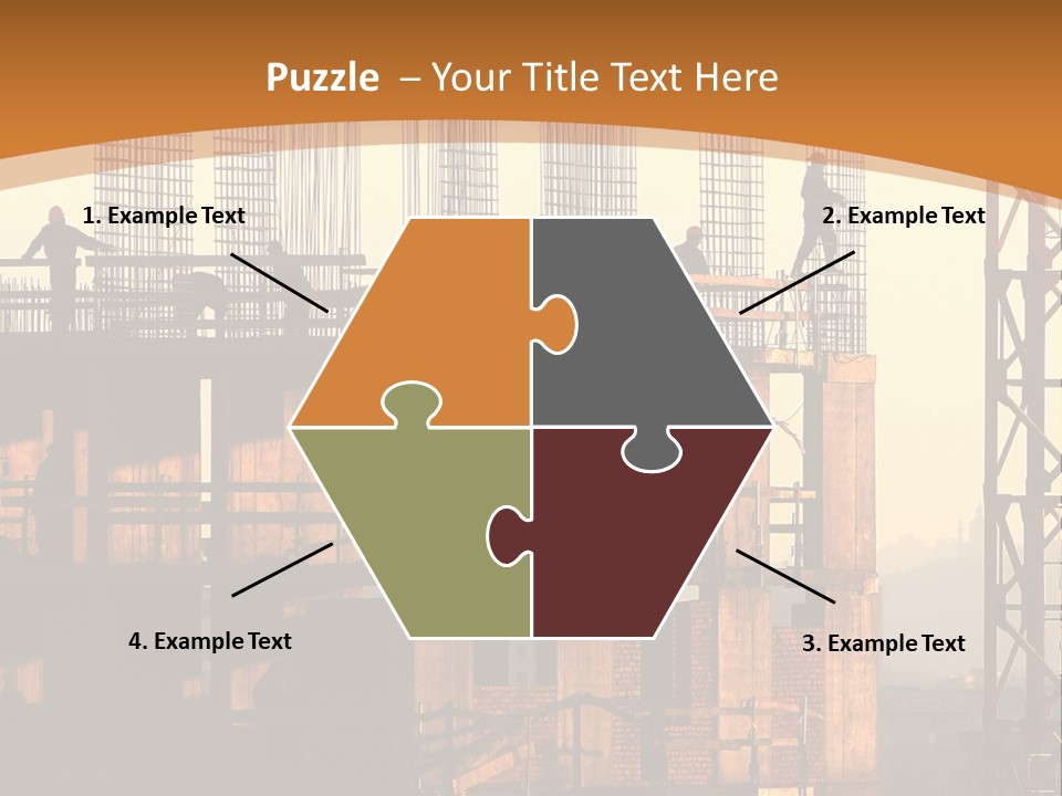 A Group Of People Standing On Top Of A Building Under Construction PowerPoint Template