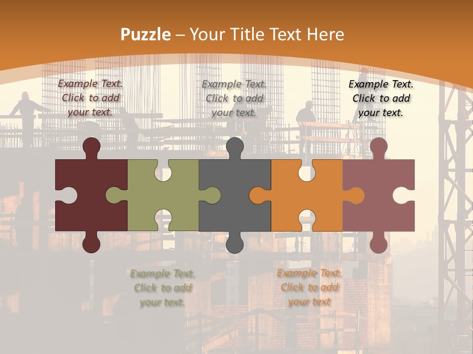 A Group Of People Standing On Top Of A Building Under Construction PowerPoint Template