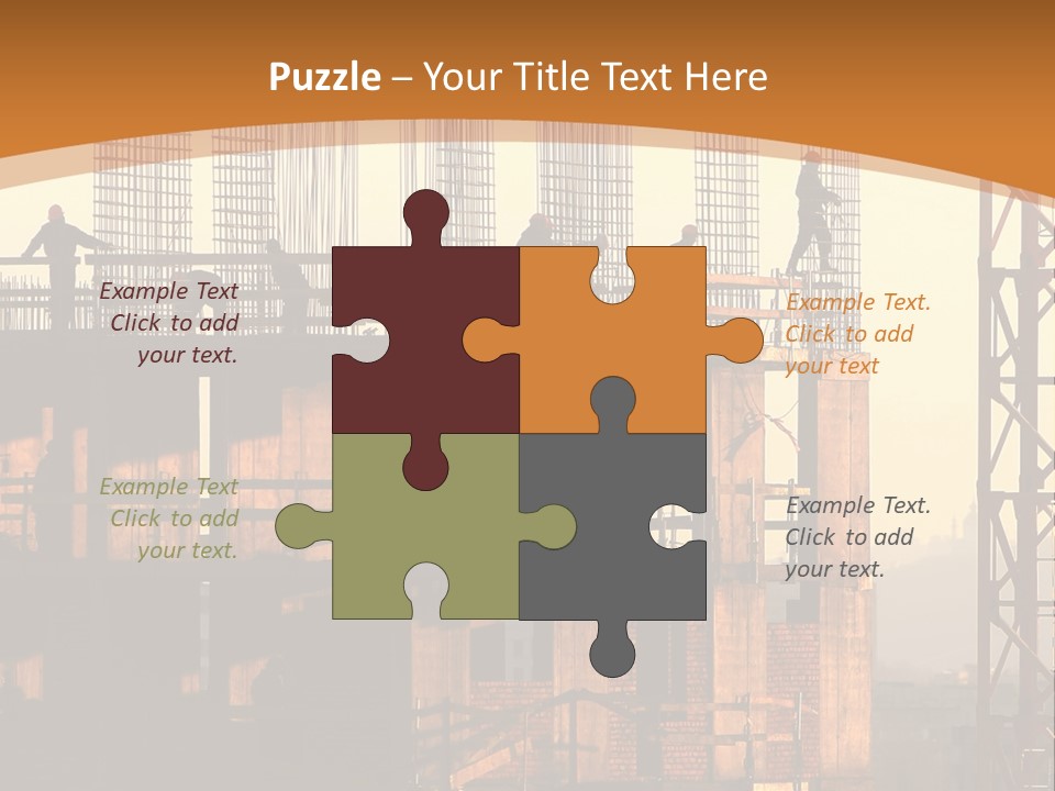 A Group Of People Standing On Top Of A Building Under Construction PowerPoint Template