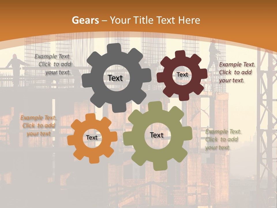 A Group Of People Standing On Top Of A Building Under Construction PowerPoint Template